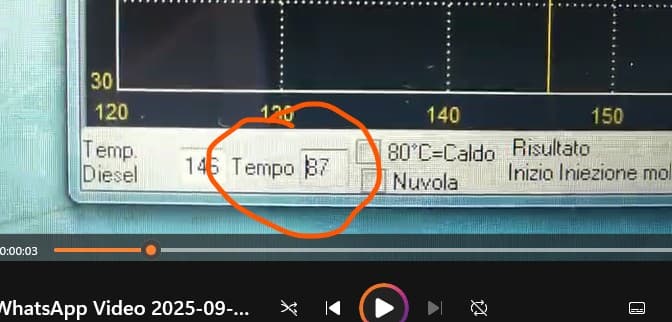 VCDS Timing box with the value 87 circled